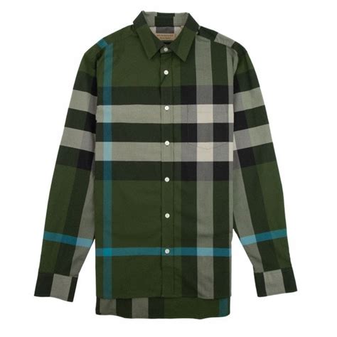 burberry shirt green brown|royal blue burberry shirt.